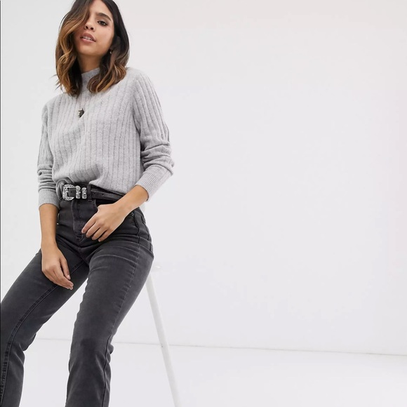 ASOS Y.A.S highneck brushed rib jumper in grey. Size S - Picture 2 of 5